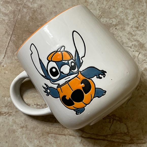 Disney Stitch Pumpkin Orange Halloween Coffee Mug - Picture 3 of 4
